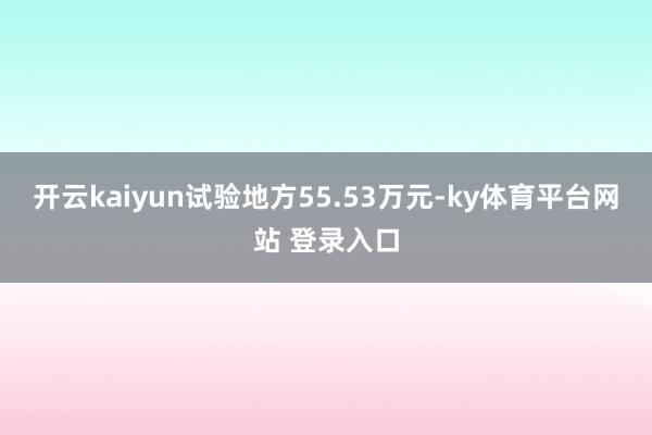 开云kaiyun试验地方55.53万元-ky体育平台网站 登录入口