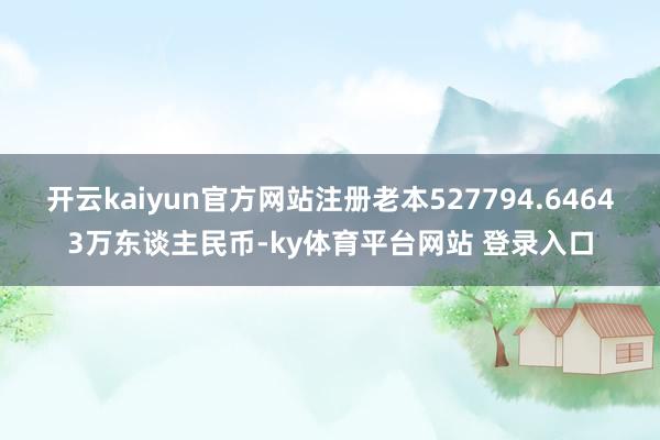 开云kaiyun官方网站注册老本527794.64643万东谈主民币-ky体育平台网站 登录入口