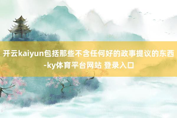 开云kaiyun包括那些不含任何好的政事提议的东西-ky体育平台网站 登录入口