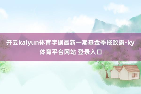 开云kaiyun体育字据最新一期基金季报败露-ky体育平台网站 登录入口