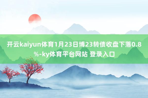 开云kaiyun体育1月23日博23转债收盘下落0.8%-ky体育平台网站 登录入口