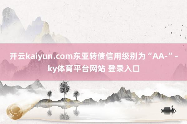 开云kaiyun.com东亚转债信用级别为“AA-”-ky体育平台网站 登录入口