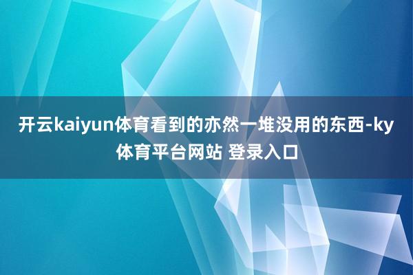 开云kaiyun体育看到的亦然一堆没用的东西-ky体育平台网站 登录入口