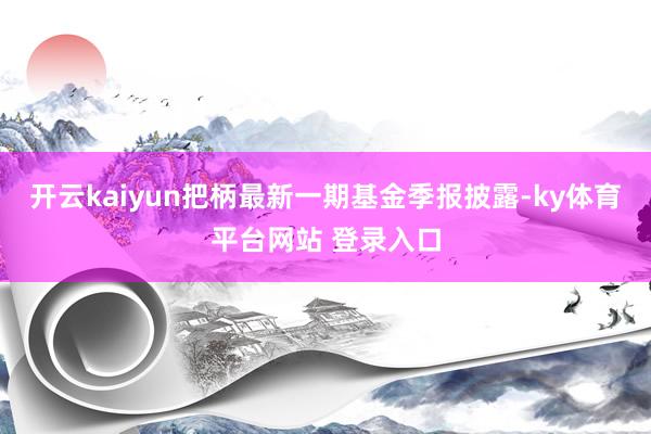 开云kaiyun把柄最新一期基金季报披露-ky体育平台网站 登录入口