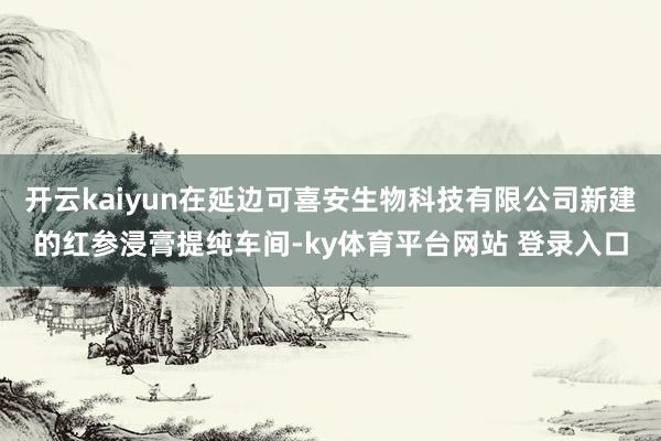 开云kaiyun在延边可喜安生物科技有限公司新建的红参浸膏提纯车间-ky体育平台网站 登录入口