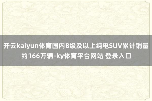 开云kaiyun体育国内B级及以上纯电SUV累计销量约166万辆-ky体育平台网站 登录入口