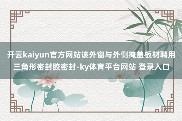 开云kaiyun官方网站该外窗与外侧掩盖板材聘用三角形密封胶密封-ky体育平台网站 登录入口