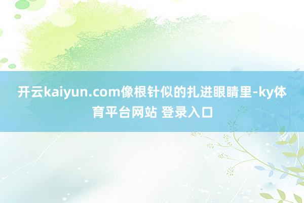 开云kaiyun.com像根针似的扎进眼睛里-ky体育平台网站 登录入口