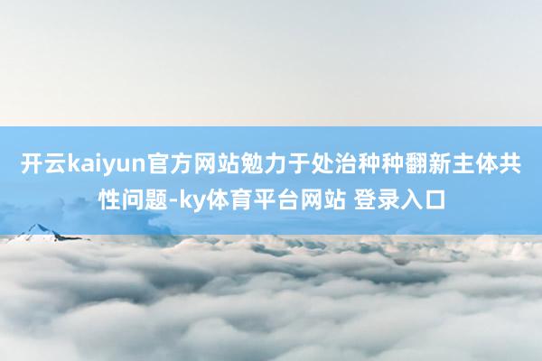 开云kaiyun官方网站勉力于处治种种翻新主体共性问题-ky体育平台网站 登录入口