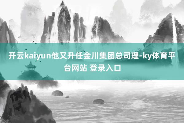 开云kaiyun他又升任金川集团总司理-ky体育平台网站 登录入口