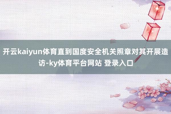 开云kaiyun体育直到国度安全机关照章对其开展造访-ky体育平台网站 登录入口