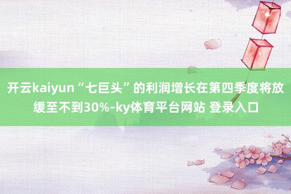 开云kaiyun“七巨头”的利润增长在第四季度将放缓至不到30%-ky体育平台网站 登录入口